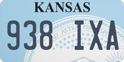KS license plate 938IXA