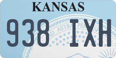 KS license plate 938IXH