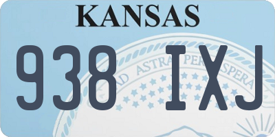 KS license plate 938IXJ
