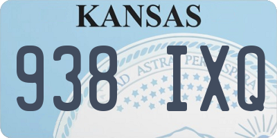 KS license plate 938IXQ