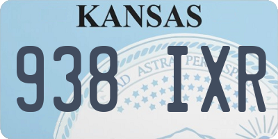 KS license plate 938IXR