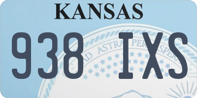 KS license plate 938IXS