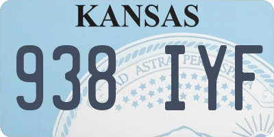 KS license plate 938IYF