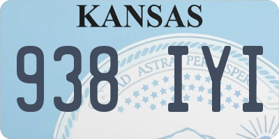 KS license plate 938IYI