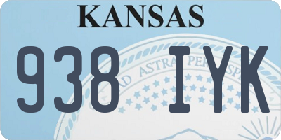 KS license plate 938IYK
