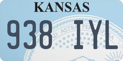 KS license plate 938IYL
