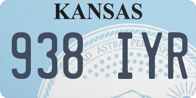 KS license plate 938IYR