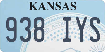 KS license plate 938IYS