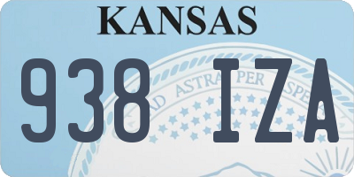 KS license plate 938IZA