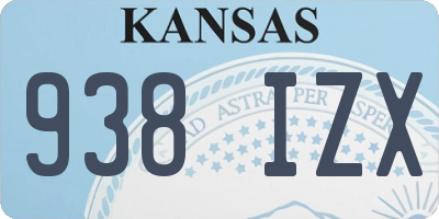 KS license plate 938IZX