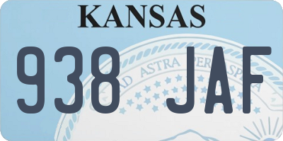 KS license plate 938JAF