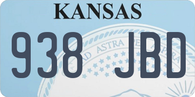 KS license plate 938JBD