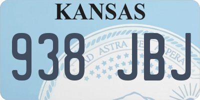 KS license plate 938JBJ