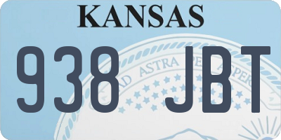 KS license plate 938JBT