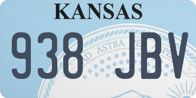 KS license plate 938JBV