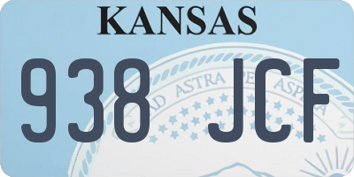 KS license plate 938JCF