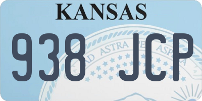 KS license plate 938JCP