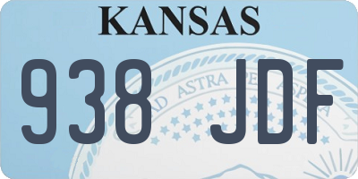 KS license plate 938JDF
