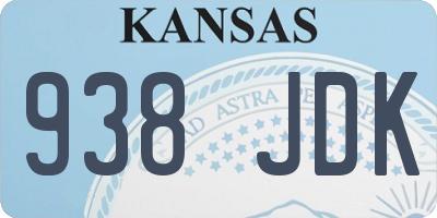 KS license plate 938JDK