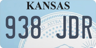 KS license plate 938JDR