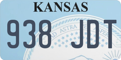 KS license plate 938JDT