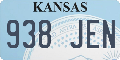 KS license plate 938JEN