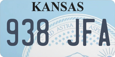 KS license plate 938JFA