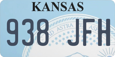 KS license plate 938JFH