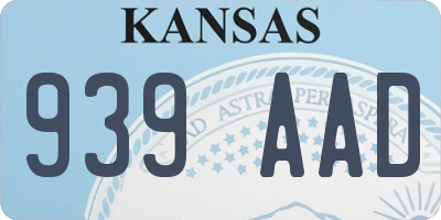 KS license plate 939AAD