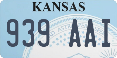 KS license plate 939AAI