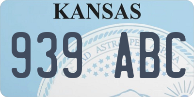 KS license plate 939ABC