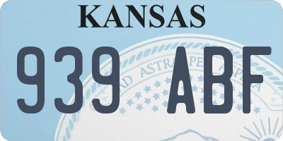 KS license plate 939ABF