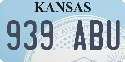 KS license plate 939ABU