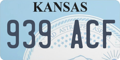 KS license plate 939ACF