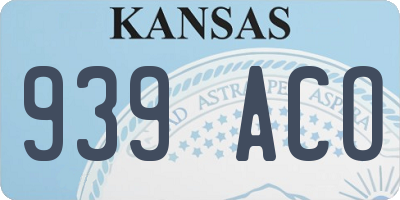 KS license plate 939ACO