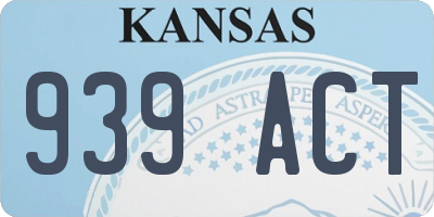 KS license plate 939ACT
