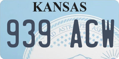 KS license plate 939ACW