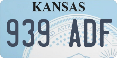 KS license plate 939ADF