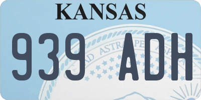 KS license plate 939ADH