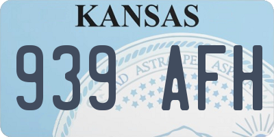 KS license plate 939AFH