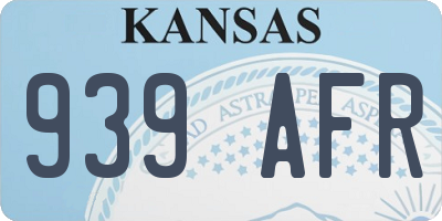 KS license plate 939AFR