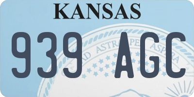KS license plate 939AGC