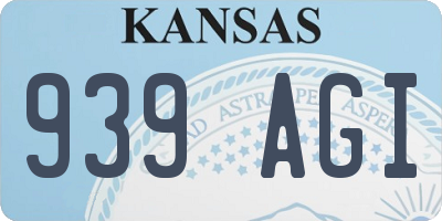 KS license plate 939AGI