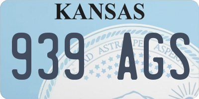 KS license plate 939AGS