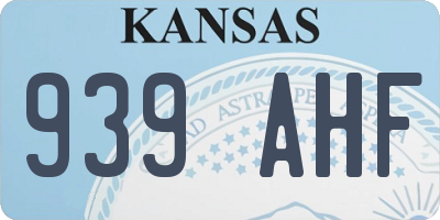 KS license plate 939AHF