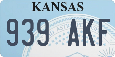 KS license plate 939AKF