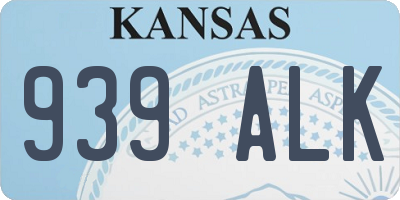 KS license plate 939ALK