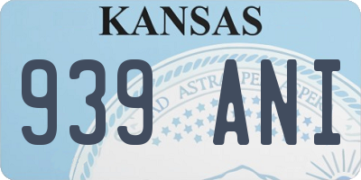 KS license plate 939ANI