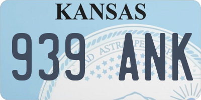 KS license plate 939ANK