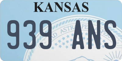 KS license plate 939ANS